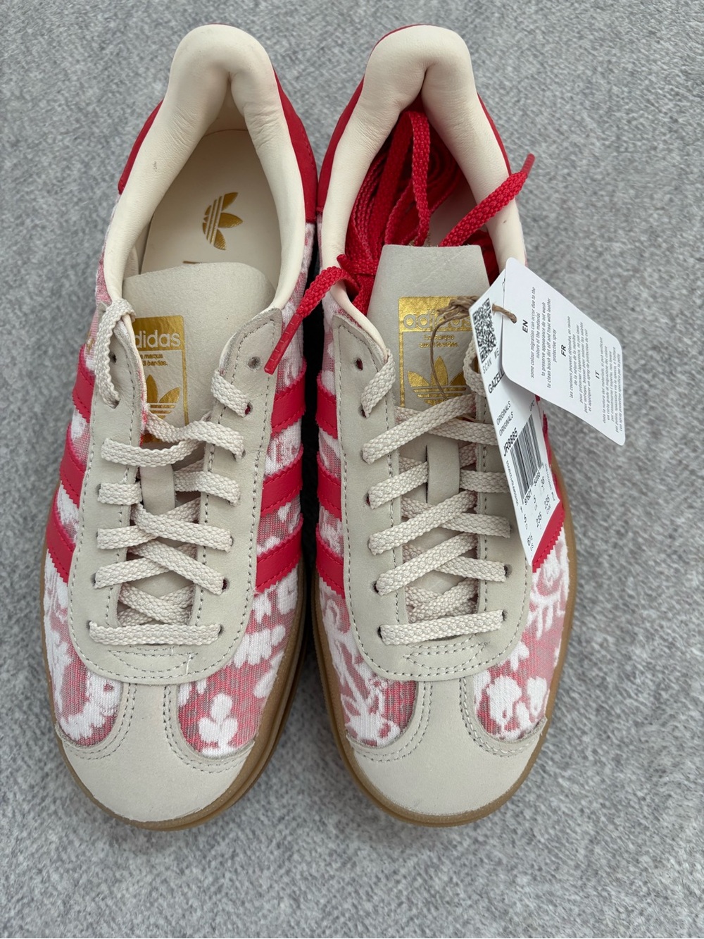 adidas Originals Pink and Cream Floral Athletic Sneakers